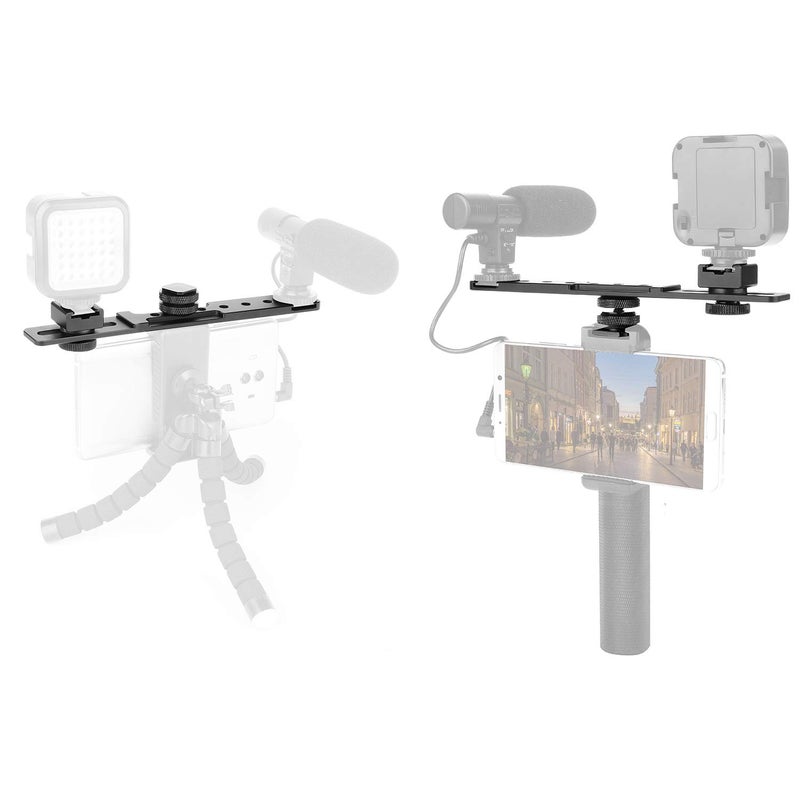 ChromLives 8'' Cold Shoe Extension Bar, Flash Straight Bracket, Camera Dual Mount Flash Bracket Compatible with Nikon Canon Sony Olympus DSLR Camera Camcorder DV - Image 3